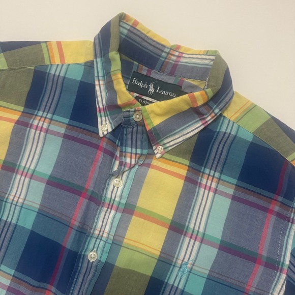 Ralph Lauren Other - Ralph Lauren Button Down Shirt Mens L Multi Color Plaid Classic Fit Short Sleeve